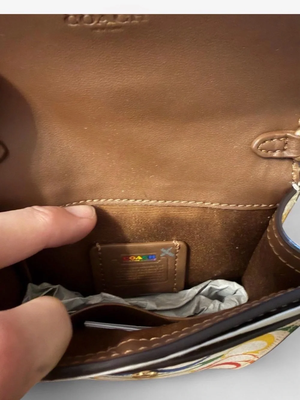 NWT Coach Rachel Rainbow Signature Phone Crossbody (2398)